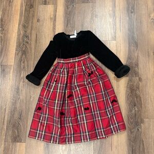 Charter Club Black and Red Plaid Kids Formal Dress